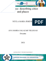 Evidence: Describing Cities and Places: Neyla Maria Jimenez