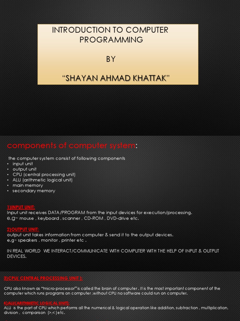 Computer Programming Basics by Shayan Ahmad | PDF | Computer Program ...