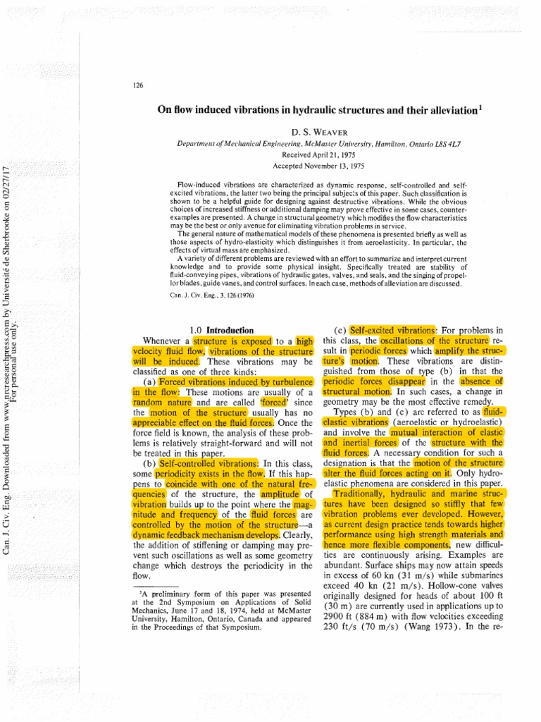 Mitigating Flow-Induced Vibrations | PDF | Oscillation | Fluid Dynamics