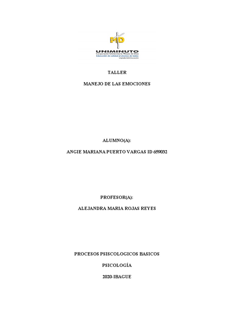Taller Manejo de Las Emociones | PDF | Ira | Las emociones