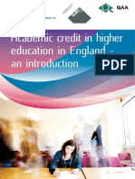 Academic Credit in Higher Education in England - An Introduction
