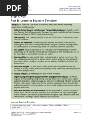 Caltpa Cycle2 Partb Learningsegment Pdf Reading Comprehension Educational Assessment