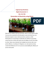 Generation of Electricity Using Plants: Engineering Chemistry Digital Assessment - 1 Slot - B1+TB1