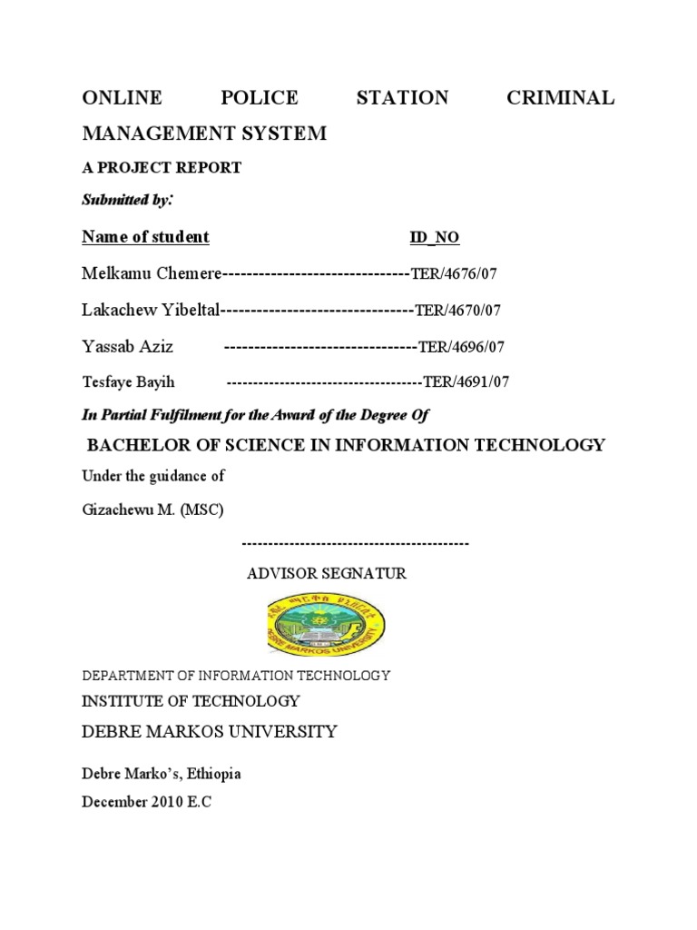 Online Police Station Management System | PDF | Use Case | Feasibility ...
