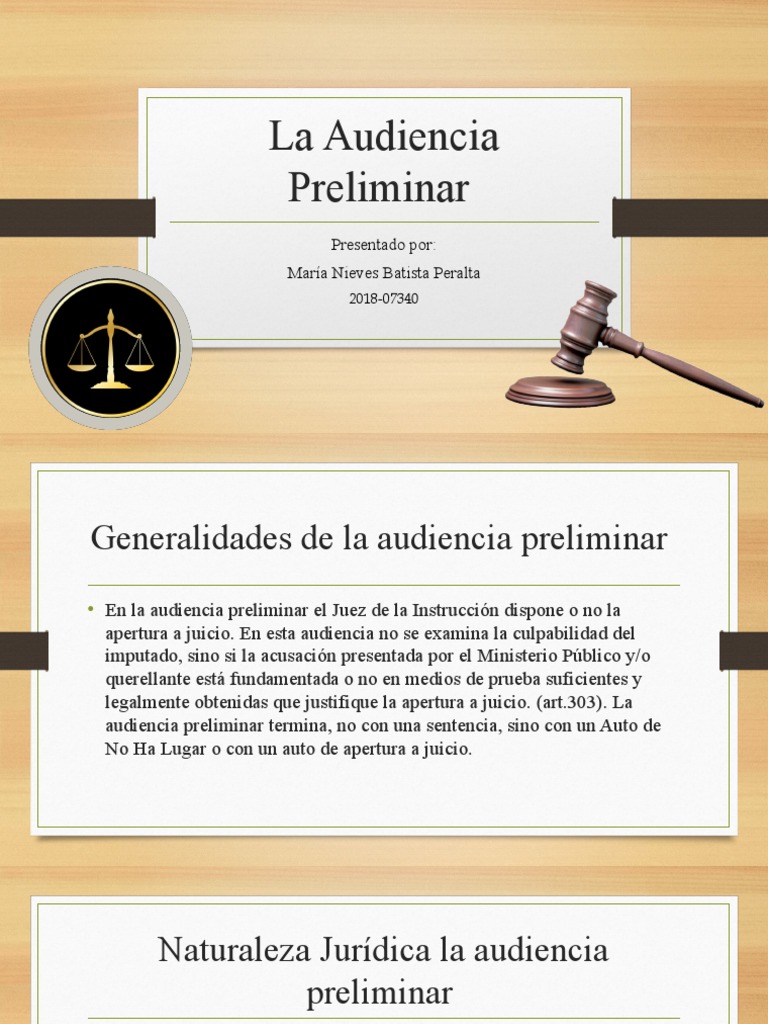 La Audiencia Preliminar PDF Queja Sentencia (ley)