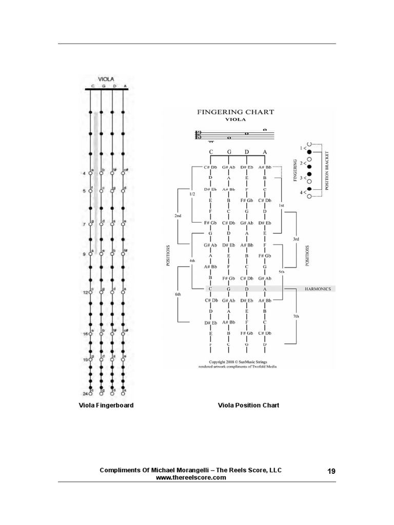 Viola Fingerboard Viola Position Chart PDF