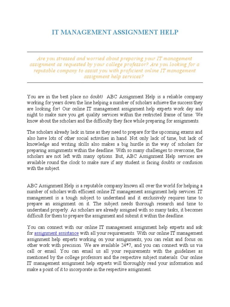 Expert IT Management Assignment Help | PDF | Expert | Human Nature