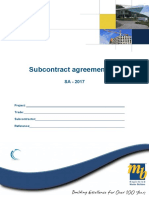 Subcontract Agreement: Project: Trade: Subcontractor: Reference
