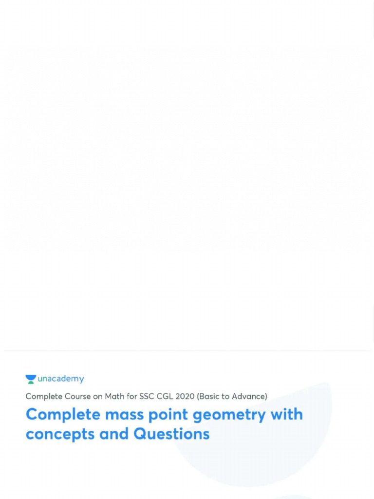 Complete Mass Point Geometry With Concepts and Questions With Anno | PDF