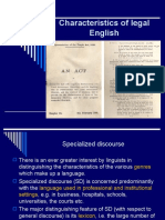 Advanced English Characteristics of Legal English 2009-2010