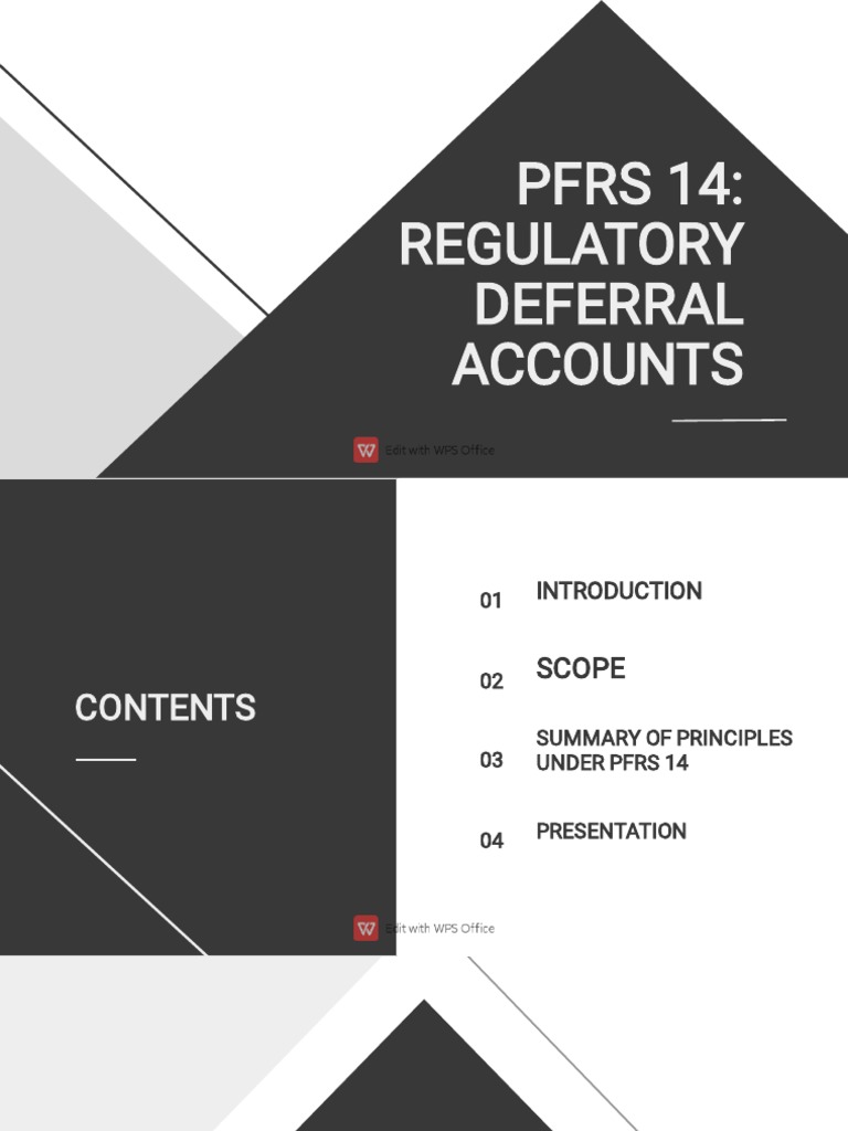 PFRS 14 Regulatory Deferral Accounts Download Free PDF Deferral