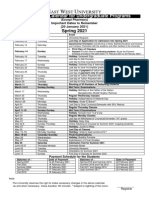 Academic Calendar For Undergraduate Programs: Spring 2021