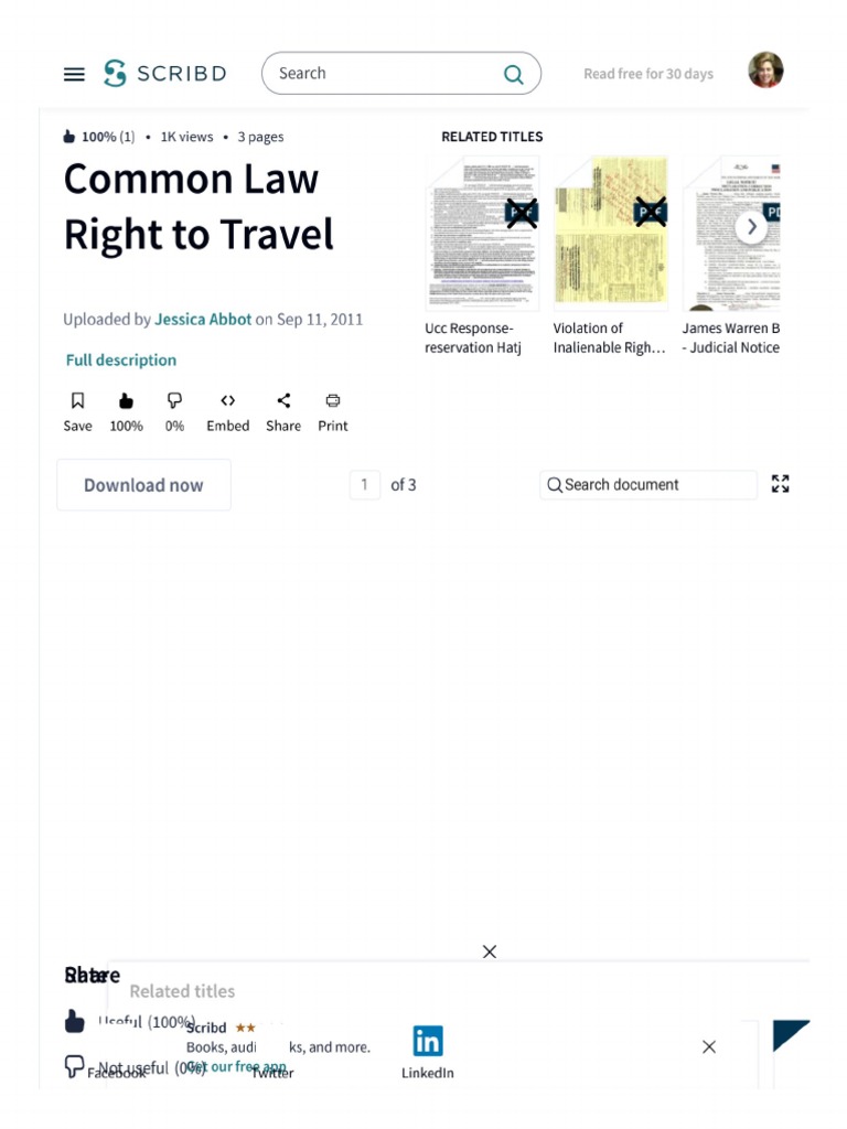 Common Law Right To Travel Freedom of Movement Supreme Courts PDF