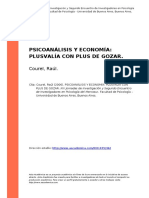 Courel, Raul (2006). PSICOANALISIS Y ECONOMIA PLUSVALIA CON PLUS DE GOZAR