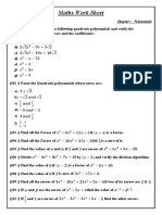 CBSE Class 10 Maths Worksheet - Polynomials