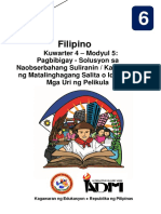 Filipino6Q4M5-Pagbibigay - Solusyon Sa Naobserbahang Suliranin, Kahulugan NG Matalinghagang Salita o Idiyoma, Mga Uri NG Pelikula - v4