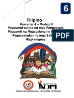 Filipino 6 Q4 Module 8 Pagsunod Sunod NG Mga Pangyayari Paggamit NG Magagalang Na Salita at Pagpapangkat NG Mga Salitang Magka Ugnay Version4