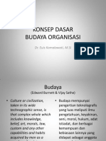Konsep Dasar Budaya Organisasi: Dr. Euis Komalawati, M.Si