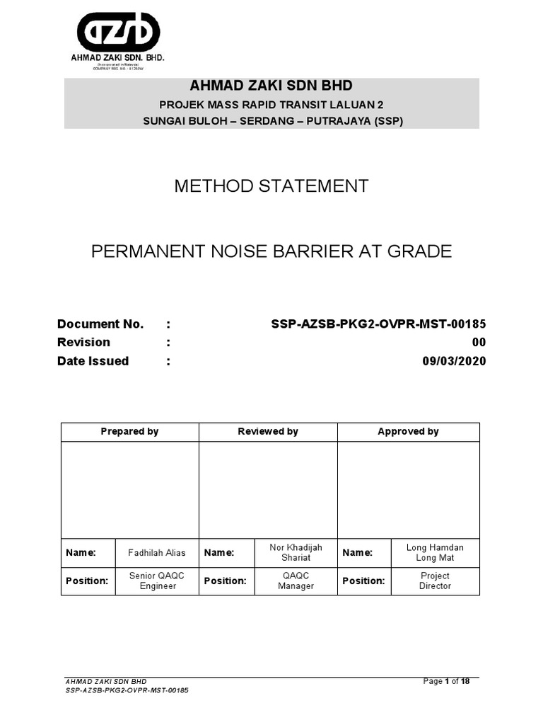 MS Permanent Noise Barrier PDF Masonry Concrete