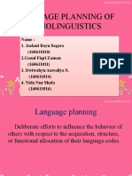 Language Planning of Sociolinguistics