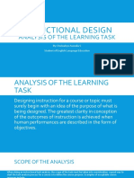 Intructional Design: Analysis of The Learning Task
