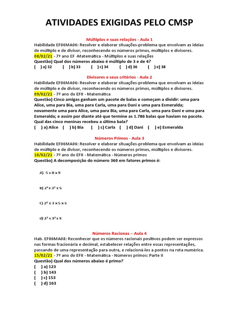 14/10 - 3º ano EF - Matemática - Jogo dos números 