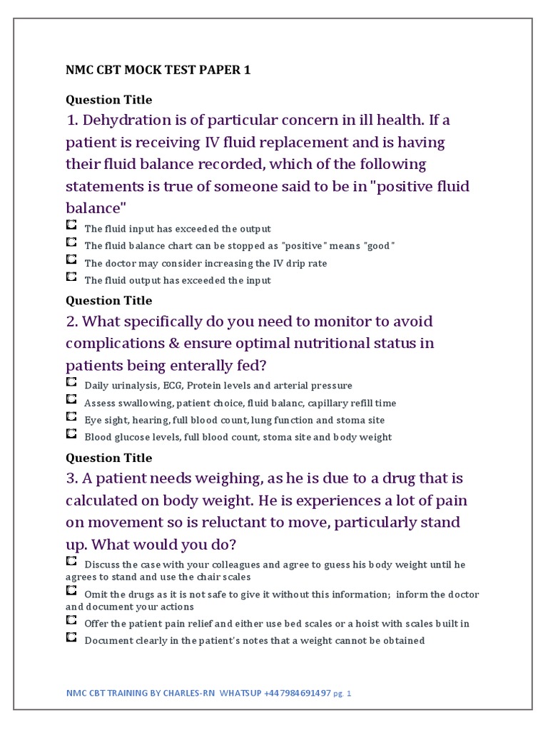 Nmc cbt mock test 1 pdf lung nursing