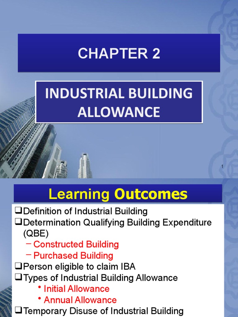 Chapter 2 Industrial Building Allowance PDF Cost Lease