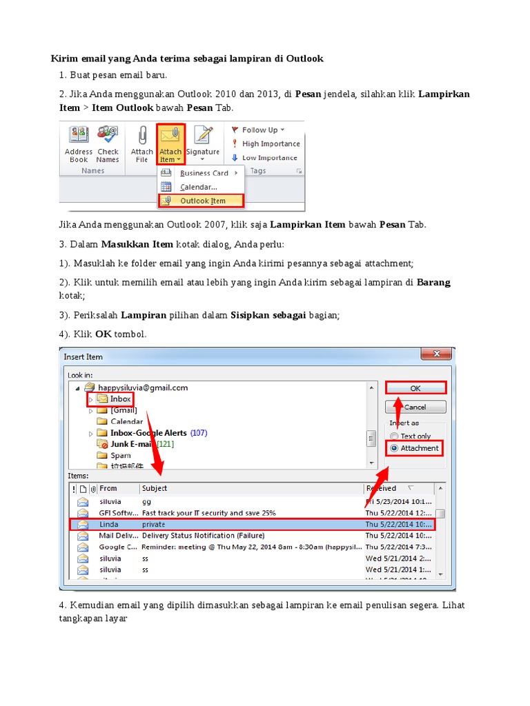 Melampirkan Email di Outlook | PDF | Karier & Perkembangan