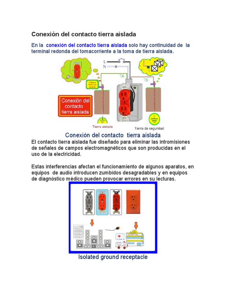 Conexión Del Contacto Tierra Aislada | PDF | Electricidad ...
