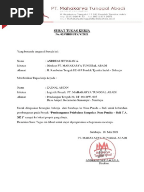 Surat Tugas Kerja 2 Pdf