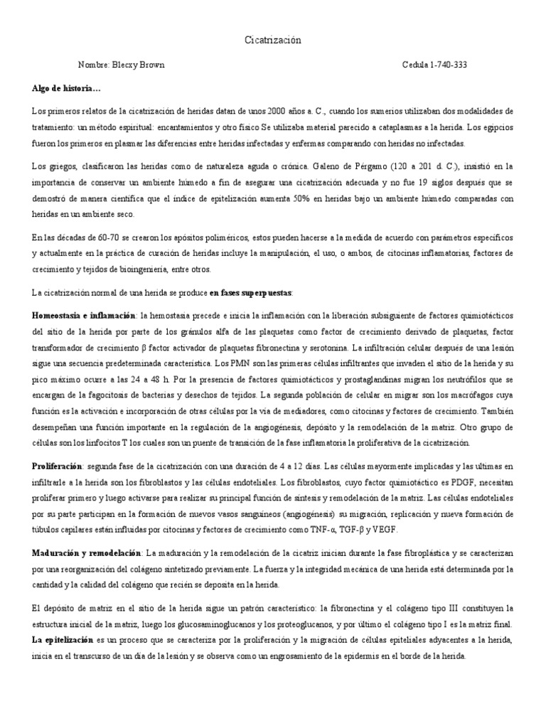 Cicatrización De Heridas Quirurgicas Pdf Cicatrización De La Herida