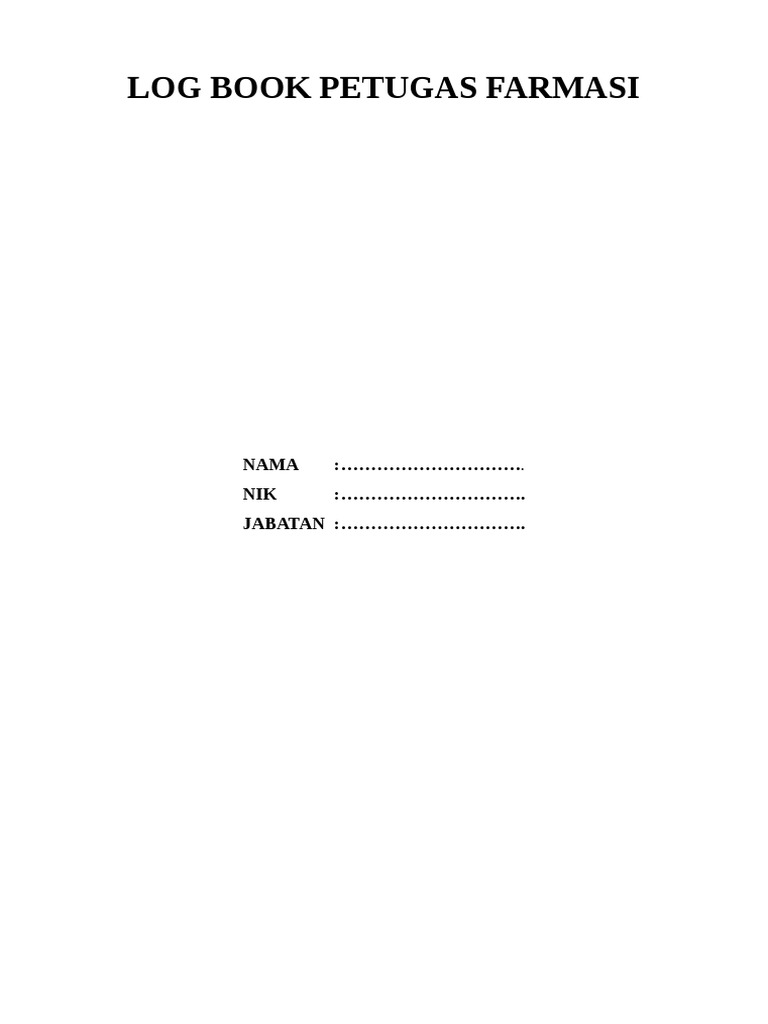 Log Book Farmasi | PDF
