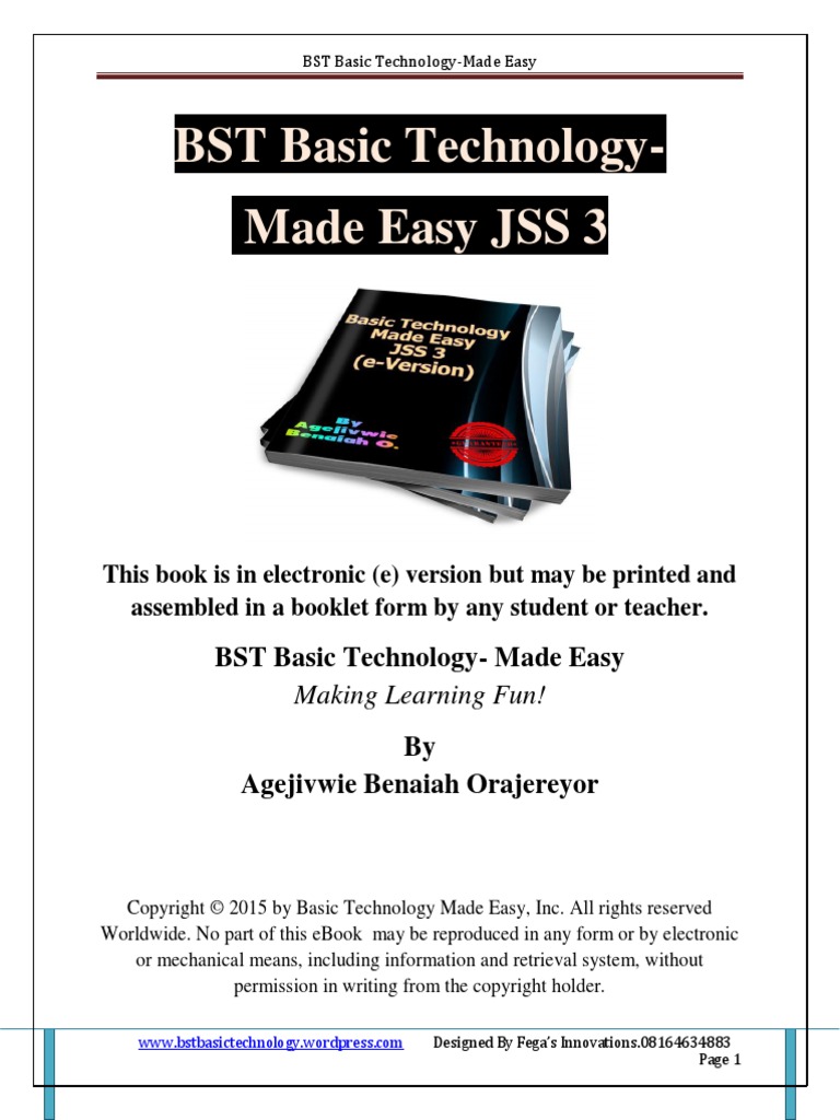 BST Basic Technology JSS 3 PDF Glasses Steel