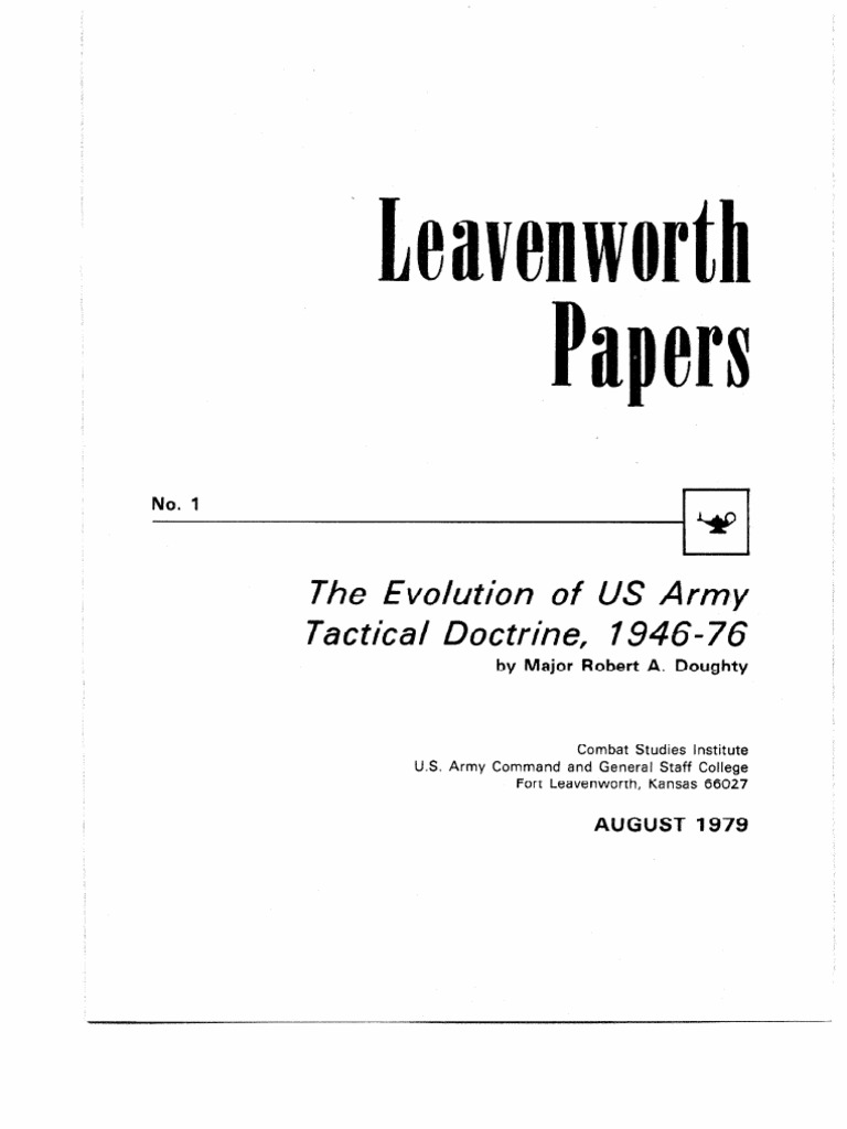 Evolution of the Us Army Tactical Doctrine, 194676, Military Tactics
