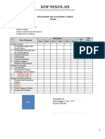 9 Contoh Form Transkrip Nilai Siswa