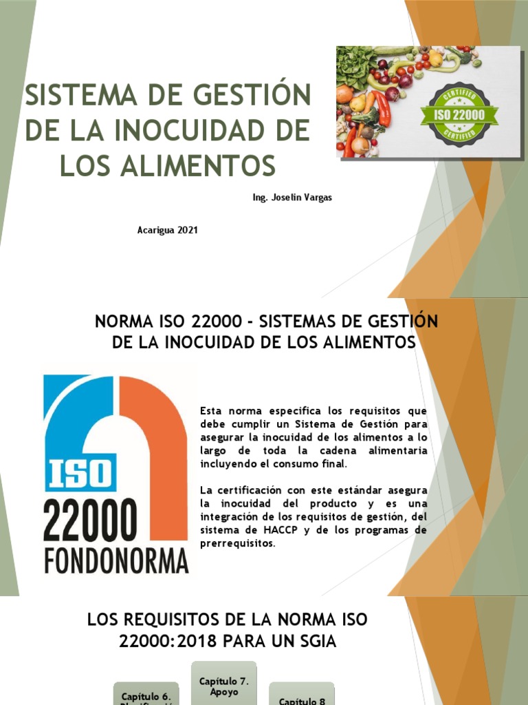 Requisitos ISO 22000 para Inocuidad Alimentaria | PDF | Planificación ...