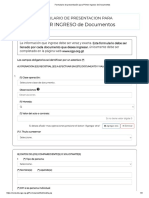 Formulario de Presentación para Primer Ingreso de Documentos