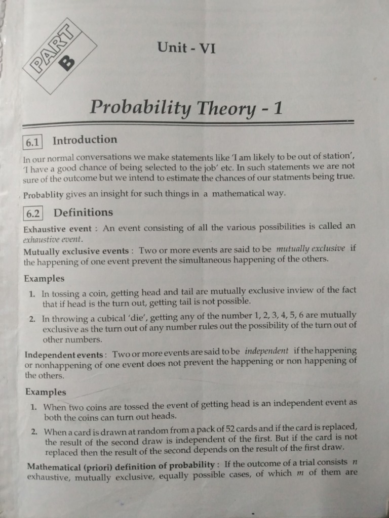 Probability Unit 1 | PDF