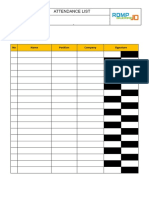 26071-JO-HSE-013 Toolbox Meeting Attendance List