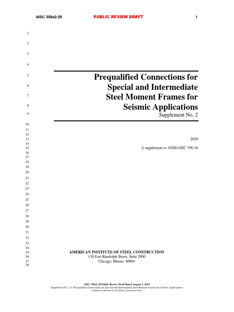 AISC 358-20s2 - Prequalified Connections For Special and