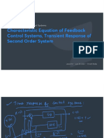 Characteristic Equation of Feedback Control Systems Transient Response of Second Order System With Anno