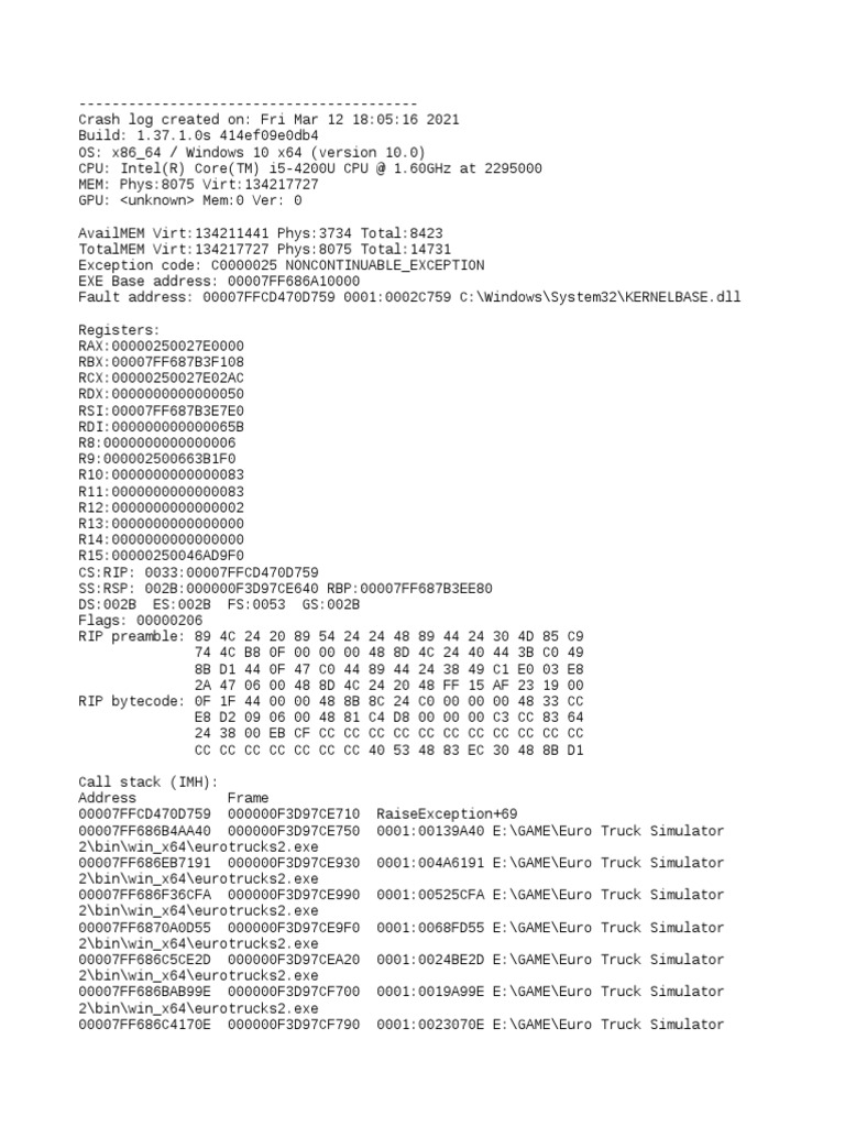 Game Crash | PDF | Computer Libraries | X86 Architecture