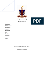 Developmental Psychology Experimentation File Submitted To:: Dr. Salma Hassan