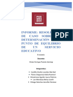 Informe Resolución de Caso Sobre La Determinación de Punto de Equilibrio de Un Servicio Educativo