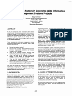 Critical Success Factors in Enterprise Wide Information Management Systems Projects