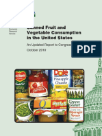 Canned Fruit and Vegetable Consumption in The United States: An Updated Report To Congress October 2010