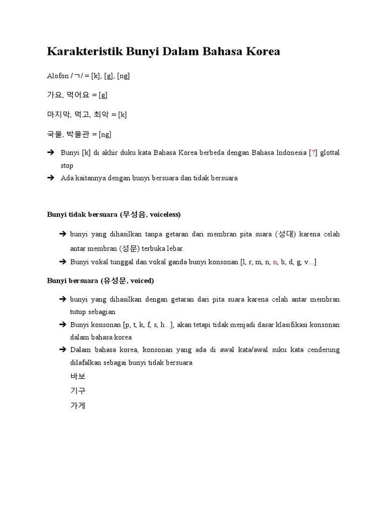 Karakteristik Bunyi Dalam Bahasa Korea Pdf
