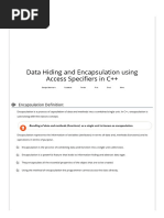 Data Hiding and Encapsulation Using Access Specifiers in C++ - C++ Programming Concepts