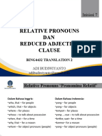 Translation 2 - Konsep Esensial Inisiasi 7 - Relative Pronoun Reduced Adjective Clause